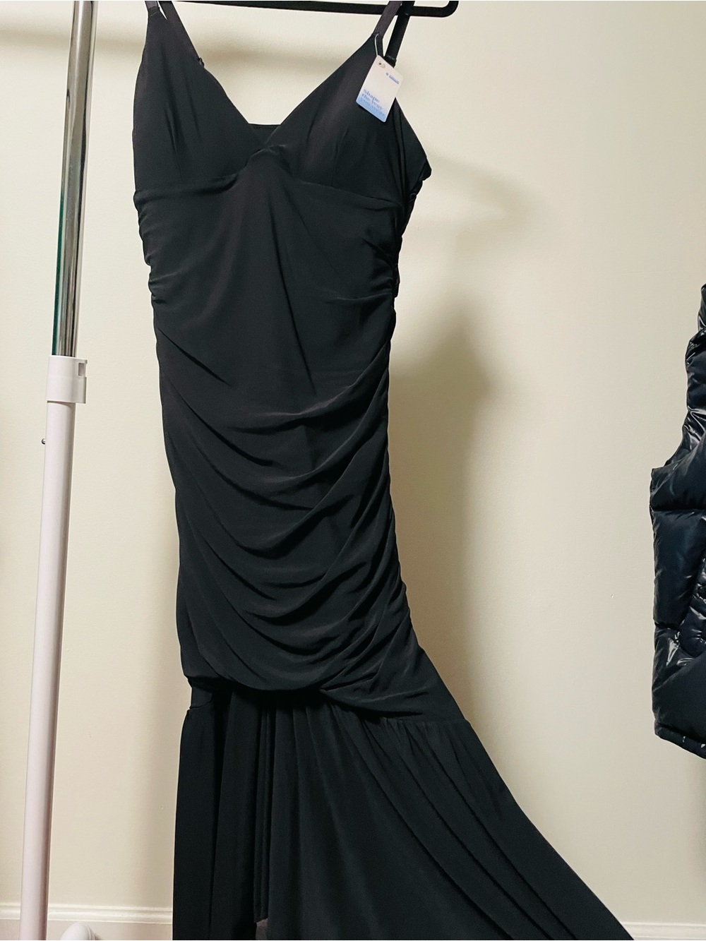Popilush Shapewear Dress Ruched Mermaid Cooling Maxi V Sheer Mesh Tummy Control